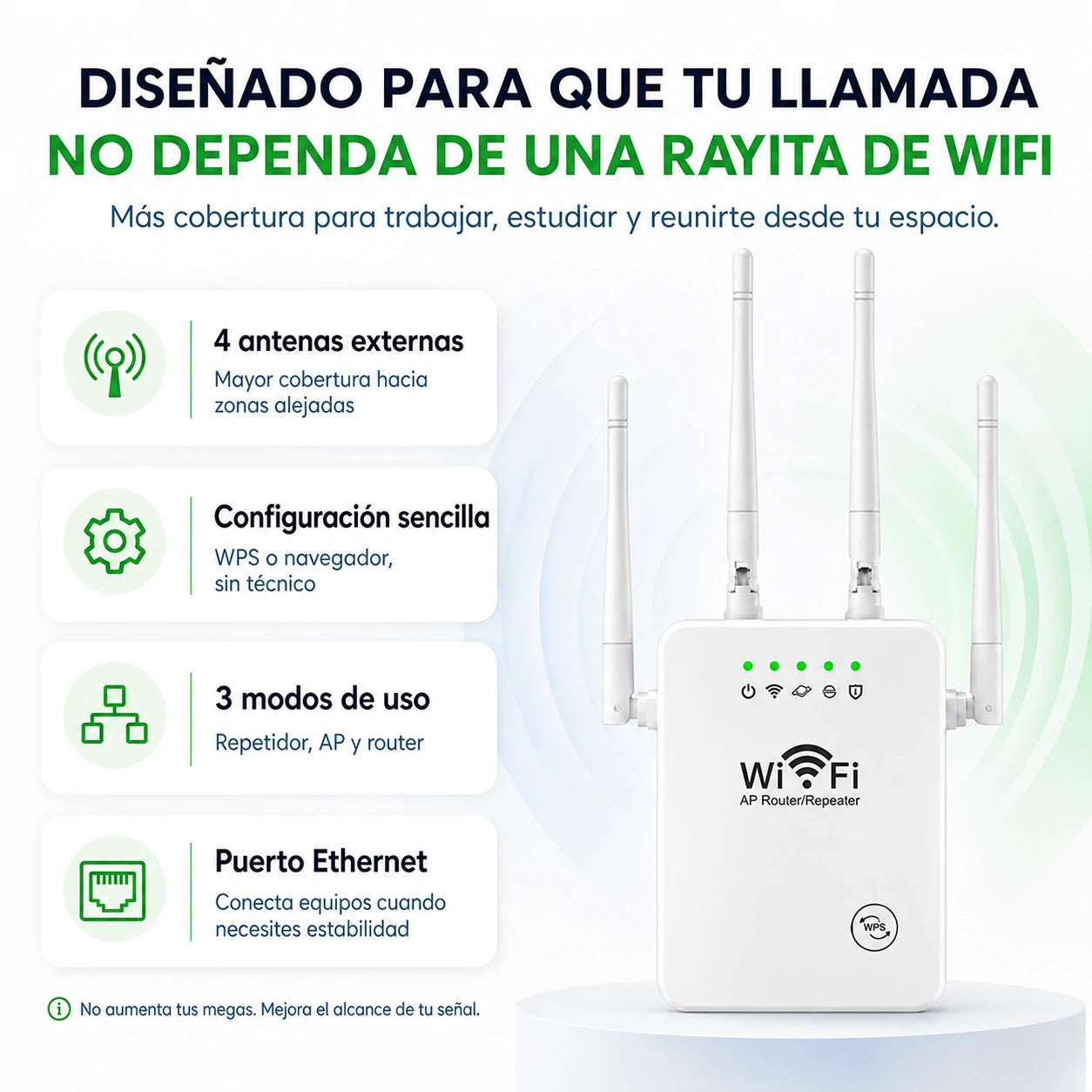 Repetidor WiFi de Largo Alcance – Señal Fuerte en Toda tu Casa
