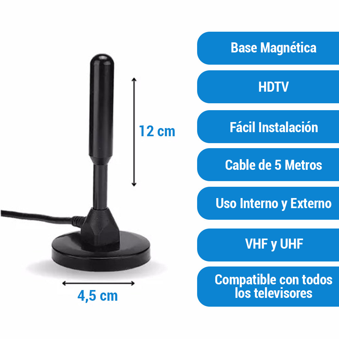 HDMax Antena Digital Interna [Capta más de 20 canales abiertos]