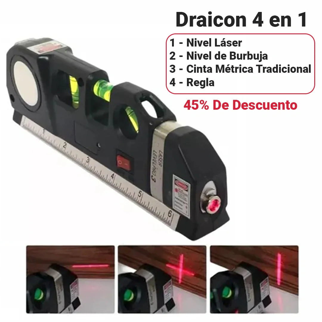 Nivel Láser Digital 4 en 1 Draicon - [Con 45% de Descuento]