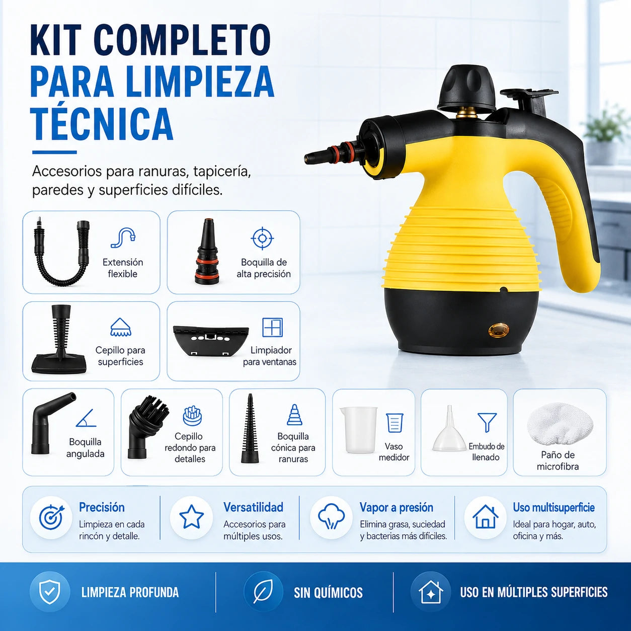 Mini Vaporizador CleanEase – Limpia Tapizados, Ropa y Azulejos sin Químicos