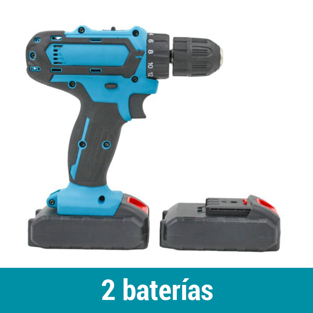 Combo Taladro FuerzaPro 21v [26 piezas + estuche]