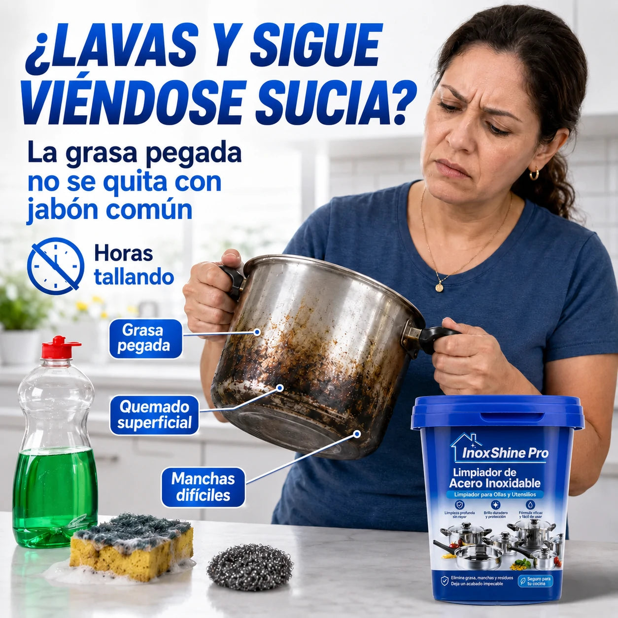 Limpiador para Ollas de Acero Inoxidable InoxShine PRO, ¡Promoción 2x1!
