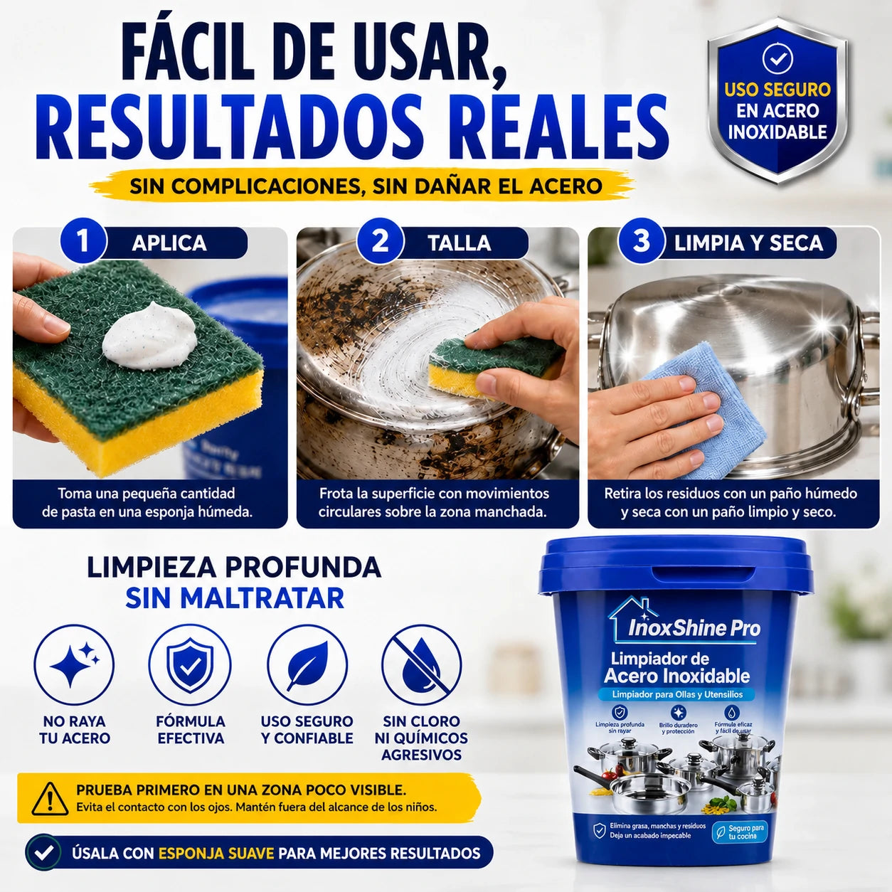 Limpiador para Ollas de Acero Inoxidable InoxShine PRO, ¡Promoción 2x1!