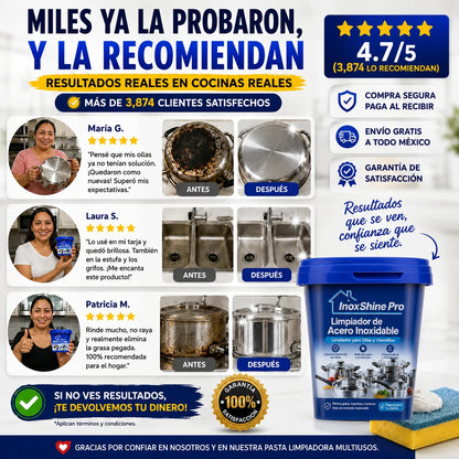 Limpiador para Ollas de Acero Inoxidable InoxShine PRO, ¡Promoción 2x1!