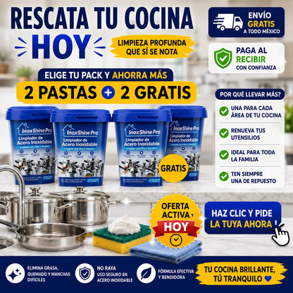 Limpiador para Ollas de Acero Inoxidable InoxShine PRO, ¡Promoción 2x1!
