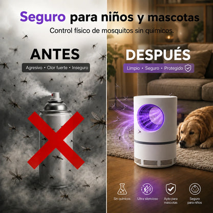 Trampa UV Silenciosa para Mosquitos, Segura para Niños y Mascotas, Mosquito Guard