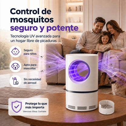 Trampa UV Silenciosa para Mosquitos, Segura para Niños y Mascotas, Mosquito Guard