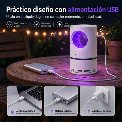 Trampa UV Silenciosa para Mosquitos, Segura para Niños y Mascotas, Mosquito Guard