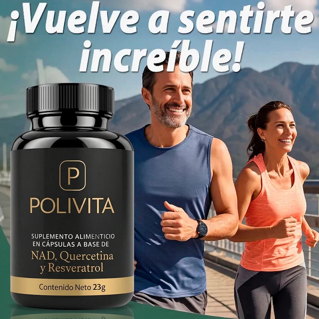 PoliVita 60 Cápsulas - Compra 1 y Lleva 2 -Antienvejecimiento, Energía y Concentración