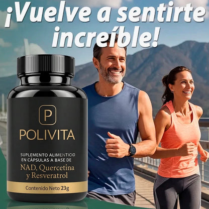 PoliVita 60 Cápsulas - Compra 1 y Lleva 2 -Antienvejecimiento, Energía y Concentración