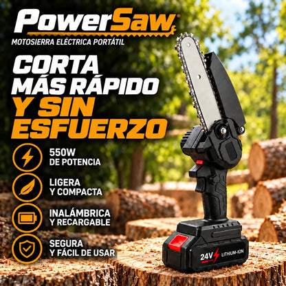 PowerSaw – Motosierra Eléctrica Portátil para Cortes Rápidos y Precisos