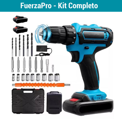 Combo Taladro FuerzaPro 21v [26 piezas + estuche]