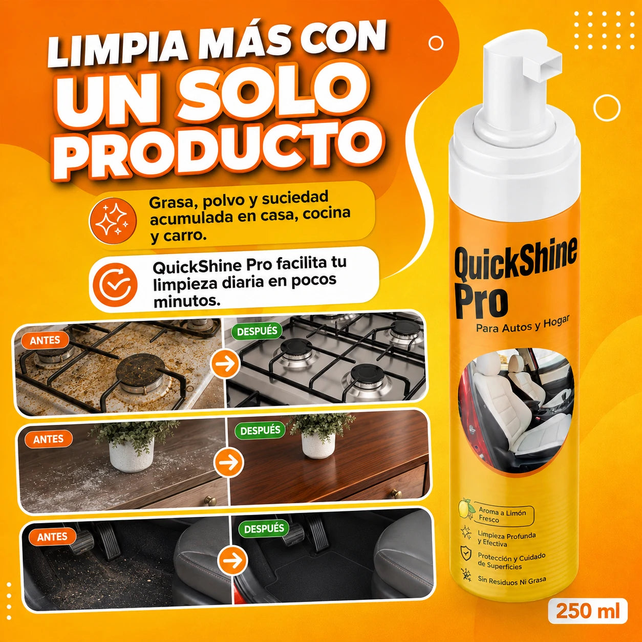 QuickShine Pro | Elimina la suciedad y las manchas difíciles en pocos minutos
