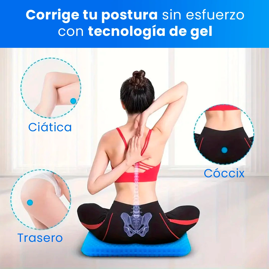 SitWell Cojín Ortopédico de Gel Transpirable – Alivio y Corrección Postural