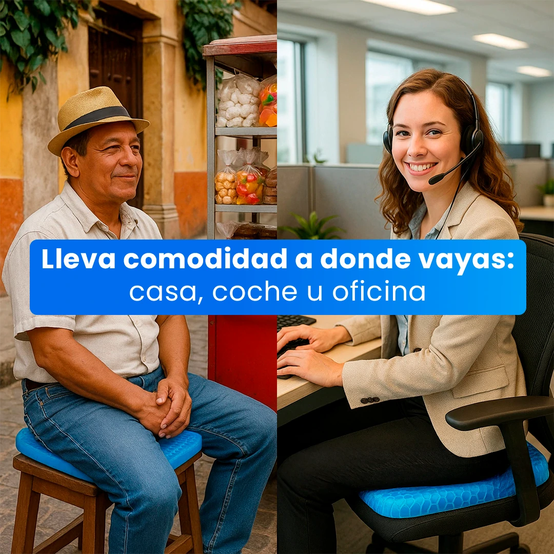 SitWell Cojín Ortopédico de Gel Transpirable – Alivio y Corrección Postural