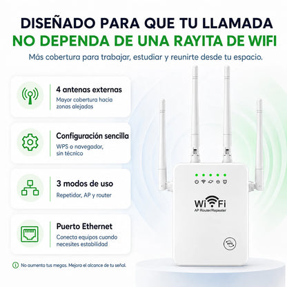 Repetidor WiFi de Largo Alcance – Señal Fuerte en Toda tu Casa