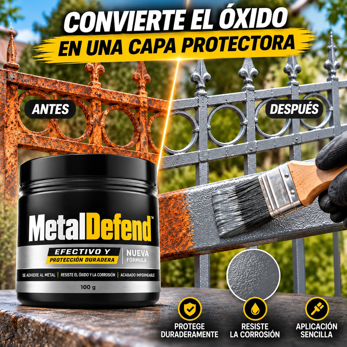 MetalDefend – Combate el Óxido Sin Lijar y Devuelve la Protección a tus Metales