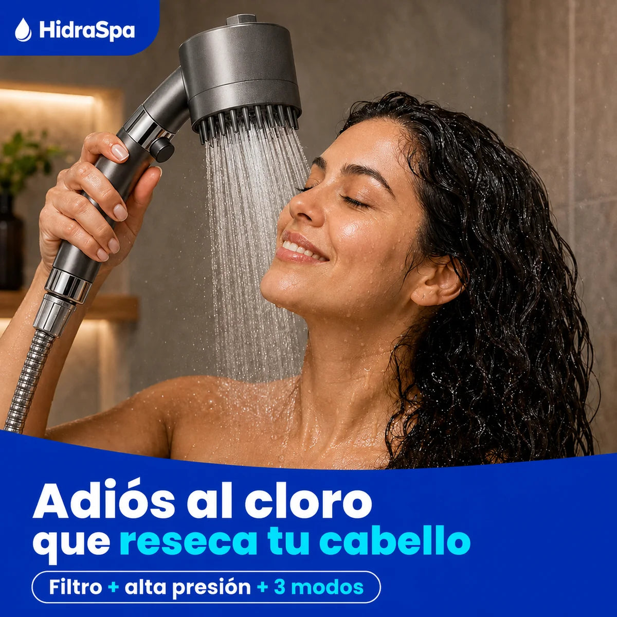 Regadera con Filtro y Alta Presión | Menos Cloro, Cabello Sano - HidraSpa