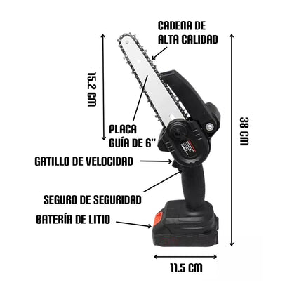 Mini motosierra eléctrica podadora 48W - MiniCortaMax [Incluye batería]